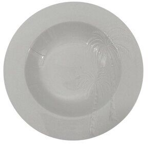 Oneida Palm Springs Palm Tree Rimmed 9” Stoneware Soup Salad Bowls – Set of 2